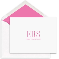 Tall Initials Folded Note Cards