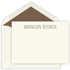 Tall Serif Name Flat Note Cards - Letterpress