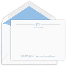 Executive Initials Flat Note Cards - Letterpress
