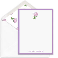 Purple Hydrangea Bloom Flat Note Cards