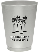 2025 New Years Glasses Colored Shatterproof Cups