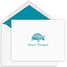 Tortoise Folded Note Cards - Letterpress