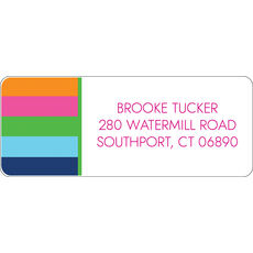 Sorbet Stripes Return Address Labels in a Jar