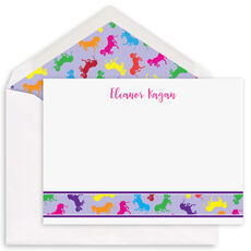 Colorful Unicorns Flat Note Cards