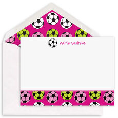 Girls Soccer Flat Note Cards