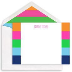 Sorbet Stripes Flat Note Cards