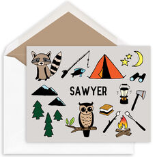 Sketched Camp Icons Folded Note Cards