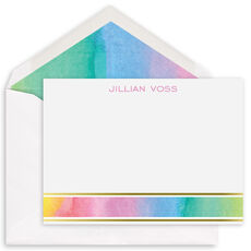 Pastel Watercolor Flat Note Cards