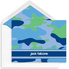 Blue Camo Folded Note Cards