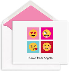 Pink Warhol Emoji Folded Note Cards