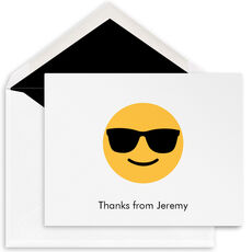 White Cool Emoji Folded Note Cards