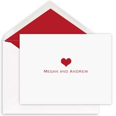 Sweet Heart Folded Note Cards - Raised Ink