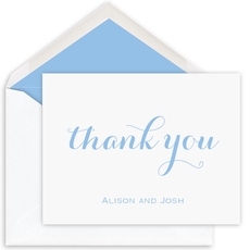 Thank You Folded Note Cards - Raised Ink