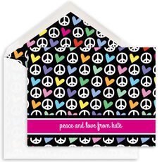 Peace & Hearts Folded Note Cards