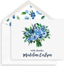 Blue Bouquet Folded Note Cards