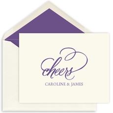 Refined Cheers Folded Note Cards - Letterpress