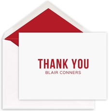 Bold Thank You Folded Note Cards - Raised Ink