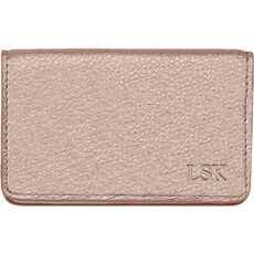 Metallic Hard Cover Personalized Leather Card Case
