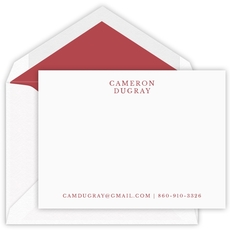 Stacked Name Flat Note Cards - Letterpress