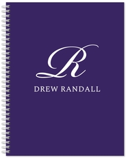 Elegant Script Initial Spiral Notebook