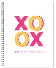 Pink and Yellow XOXO Spiral Notebooks