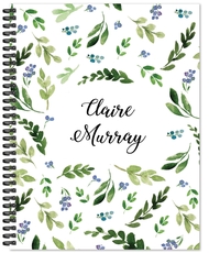 Green Sprigs and Buds Spiral Notebook