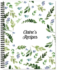 Green Sprigs and Buds Spiral Notebook