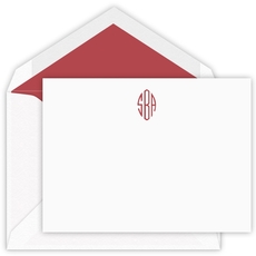 Simply Monogram Flat Note Cards - Letterpress