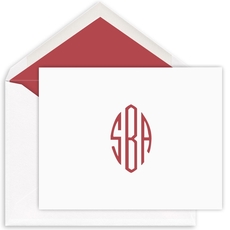 Simply Monogram Folded Note Cards - Letterpress