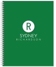 Modern Circle Initial Spiral Notebook