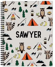 Sketched Camp Icons Spiral Notebook