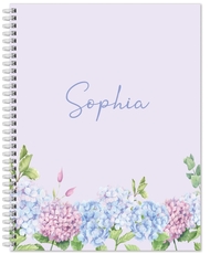 Hydrangea Border Spiral Notebook