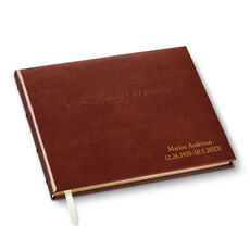 In Loving Memory Hardcover Leather Funeral Guest Book
