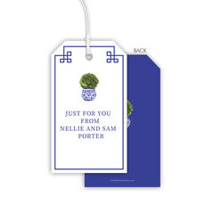 Blue Topiary Hanging Gift Tags