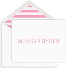 Modern Name Folded Note Cards - Letterpress