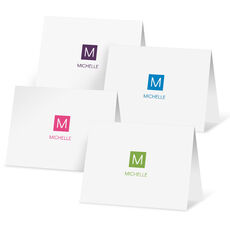 Square Initial Folded Note Card Collection