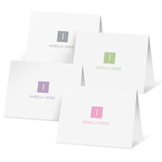 Square Initial Folded Note Card Collection