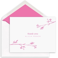Sketched Branches Thank You Folded Note Cards