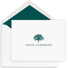 Oak Tree Folded Note Cards - Raised Ink