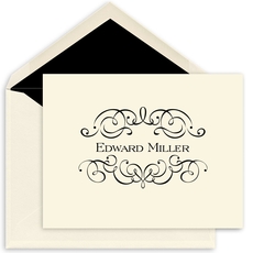 Ornate Scroll Folded Note Cards
