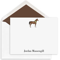 Horse with Rose Wreath Flat Note Cards