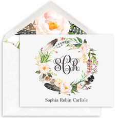 Fall Feather Wreath Folded Note Cards