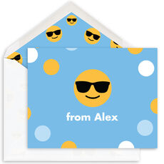Colorful Sunglasses Emoji Dots Folded Note Cards