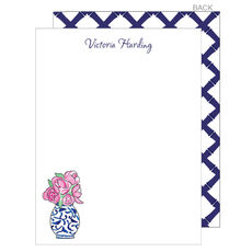 Pink Peonies Flat Note Cards