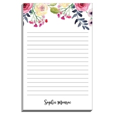 White Watercolor Top Roses Notepads
