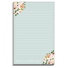 Blue Pink Corner Roses Notepad