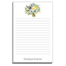 Yellow and Blue Bouquet Notepad
