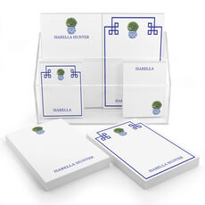 Blue Topiary Notepad Set (6 Pads)