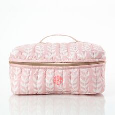Personalized Powder Pink Vine Cosmetic Case