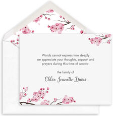 Cherry Blossoms Flat Sympathy Cards